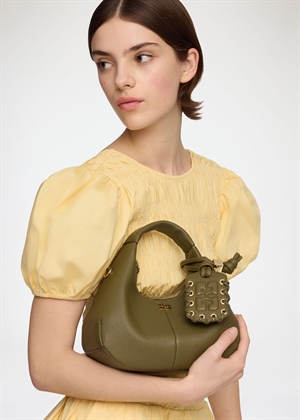Hobo mini grained bag Military Olive C1040003 Ganni 